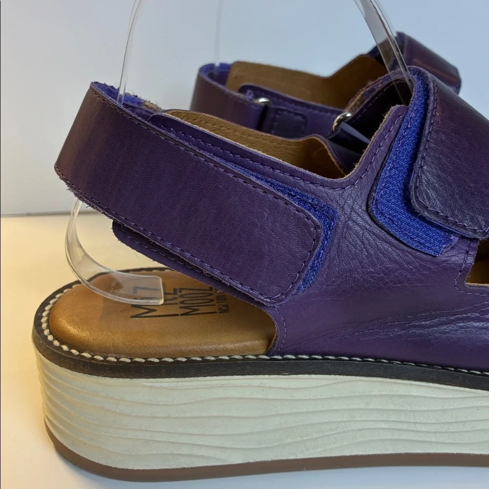 Miz Mooz Violetta Sandal Eggplant Purple Sz 40 US 9-9.5 Comfort Lug Sole Sport